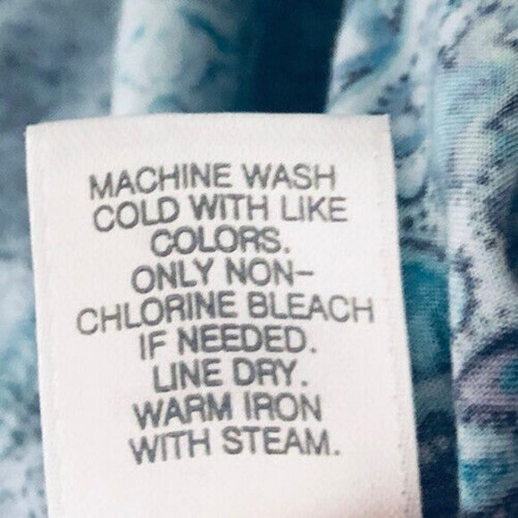 J Jill Pullover Top Womens Petite Medium Blue Patchwork Print Boho 90s - Picture 6 of 7